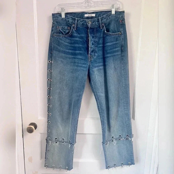 GRLFRND Helena High Rise Cropped Hardware Jeans NEW Size 29 - Picture 1 of 7